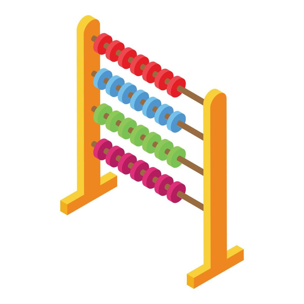 Frame abacus icon, isometric style vector