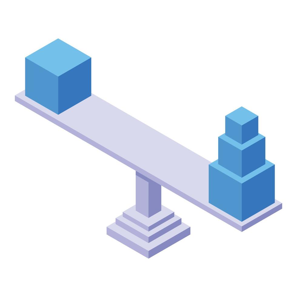 Toys comparison icon, isometric style vector