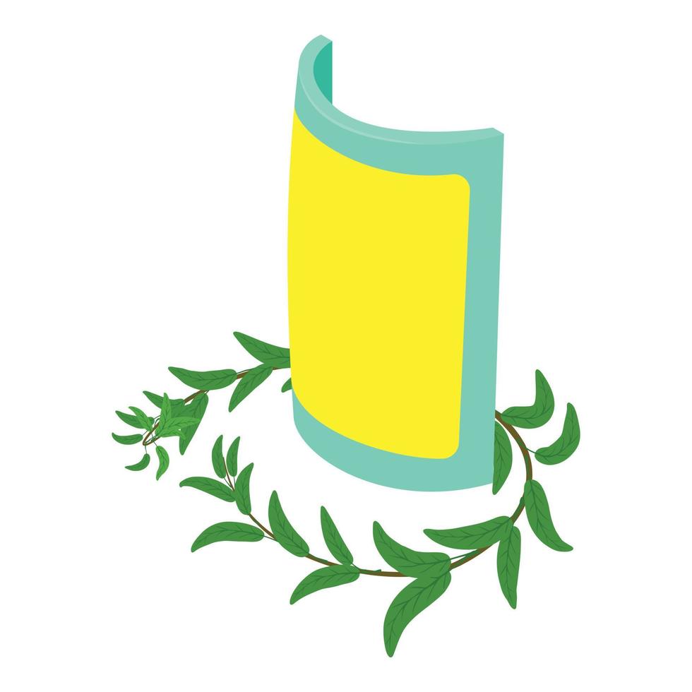 Roman shield icon, isometric style vector