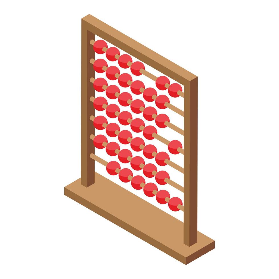 Childhood abacus icon, isometric style vector