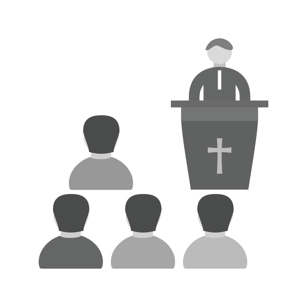 Funeral Sermon Flat Greyscale Icon vector