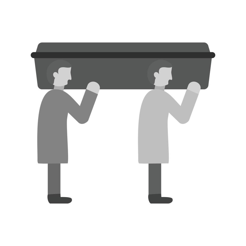 Carrying Casket Flat Greyscale Icon vector