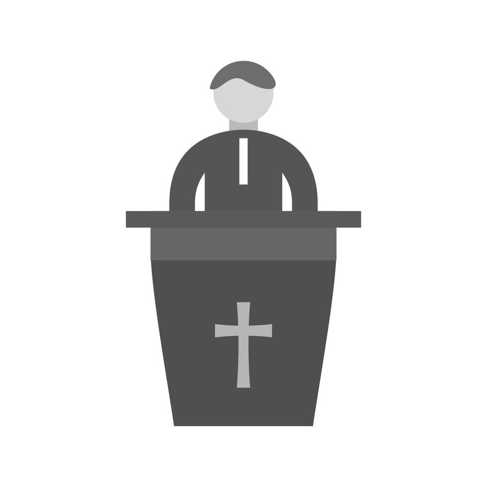 Speaking on Funeral Flat Greyscale Icon vector