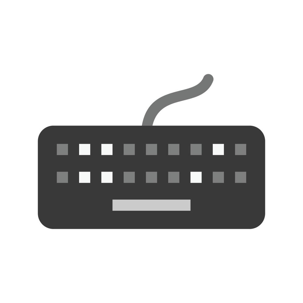 icono de teclado plano en escala de grises vector