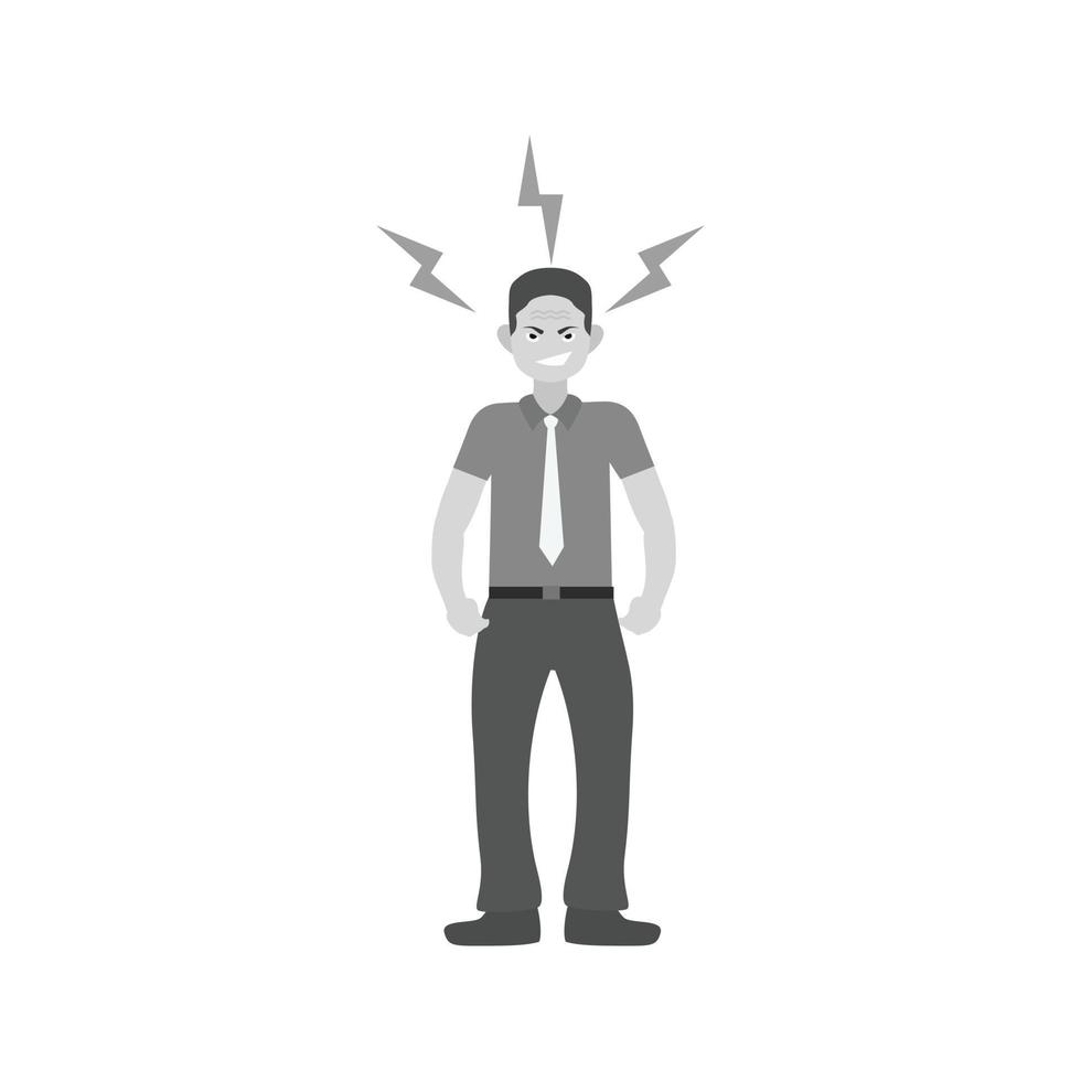 Anger Management Flat Greyscale Icon vector