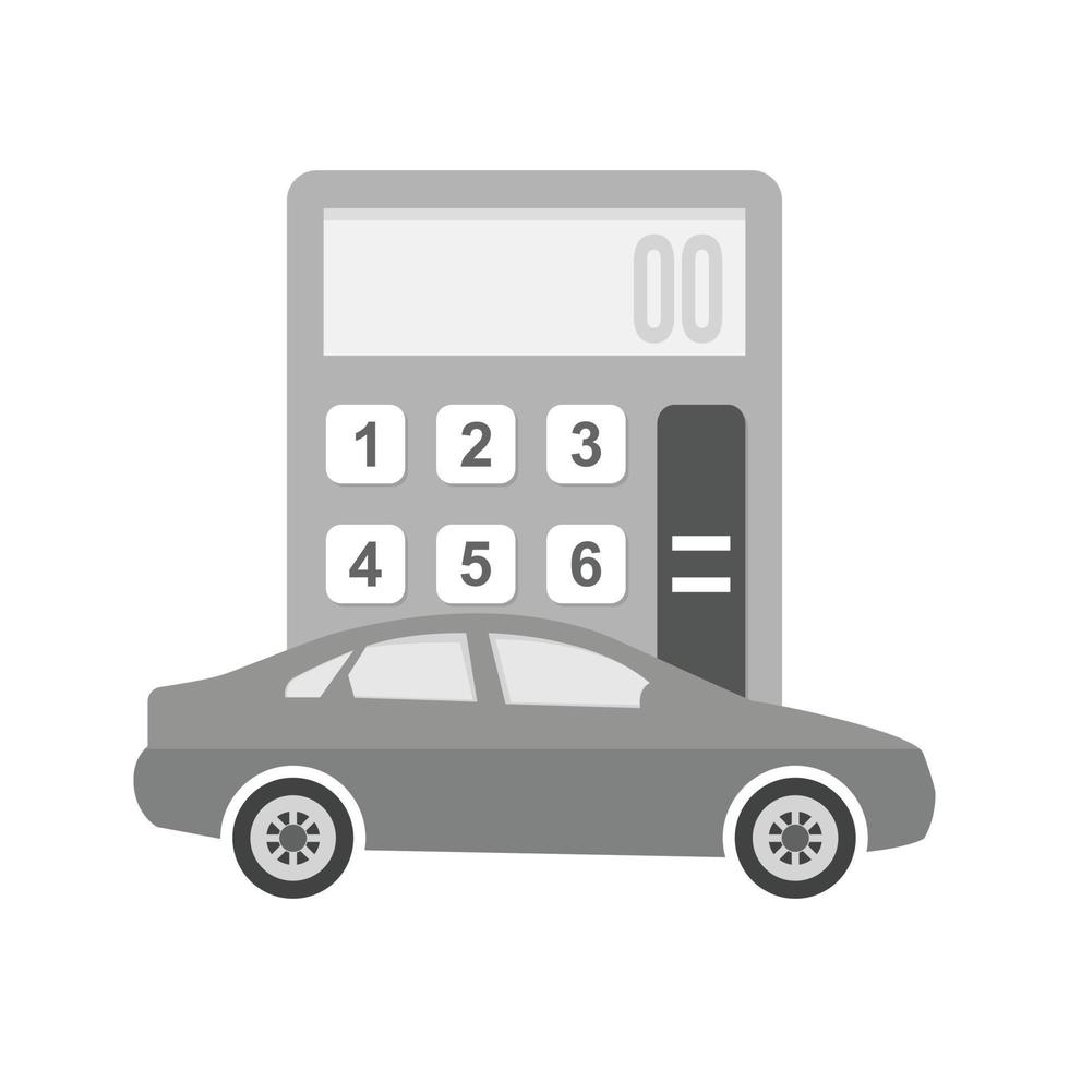 Auto Loan Calculator Flat Greyscale Icon vector