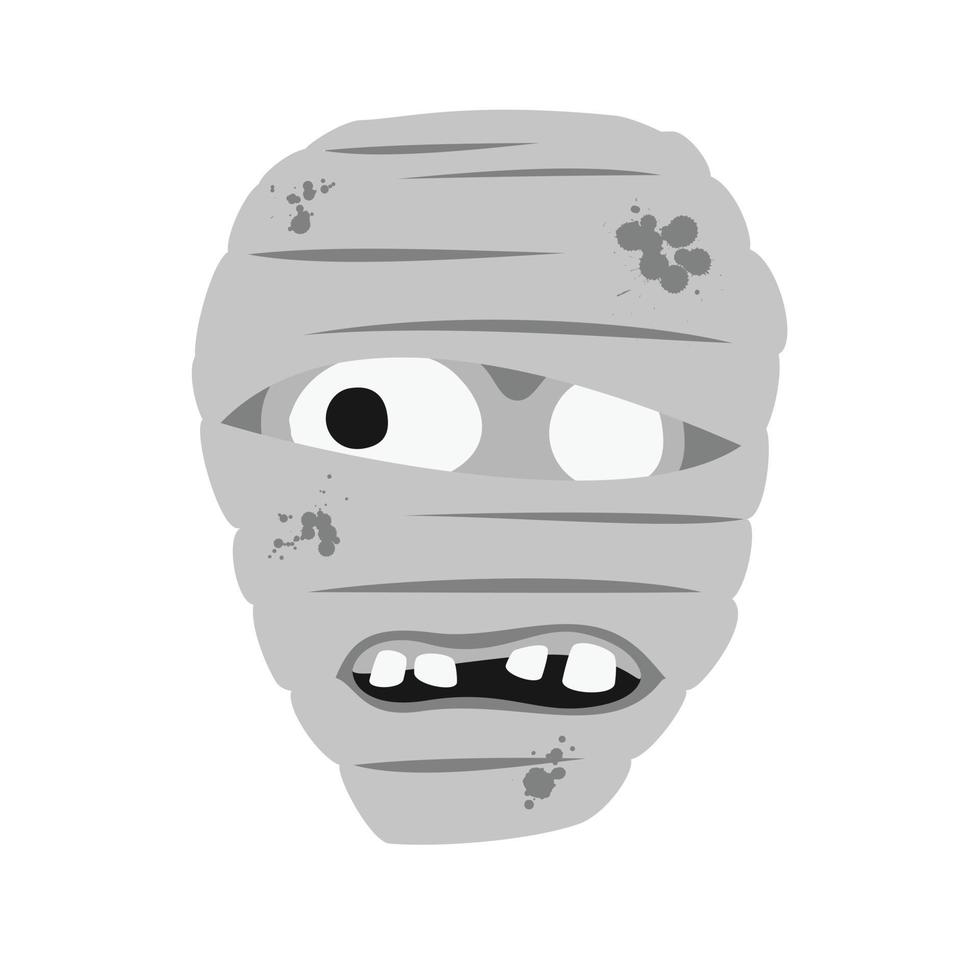 Zombie Flat Greyscale Icon vector