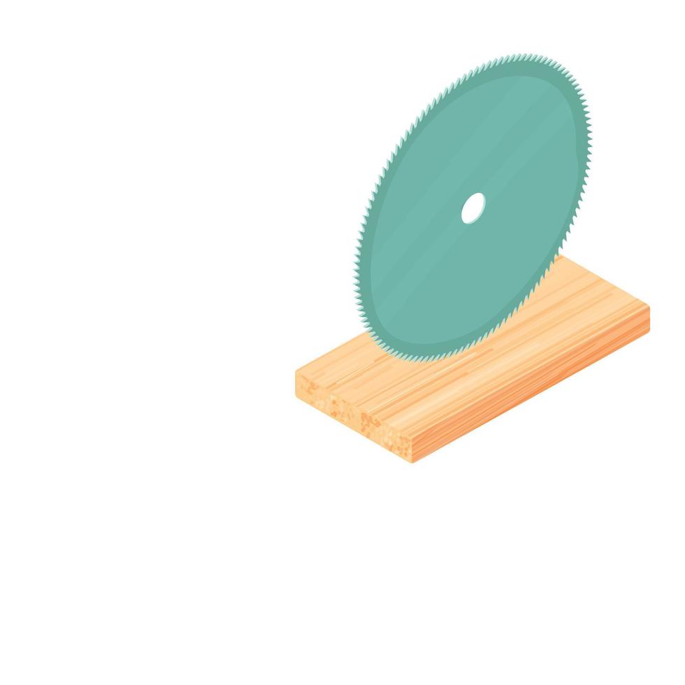 Saw blade icon, isometric style vector