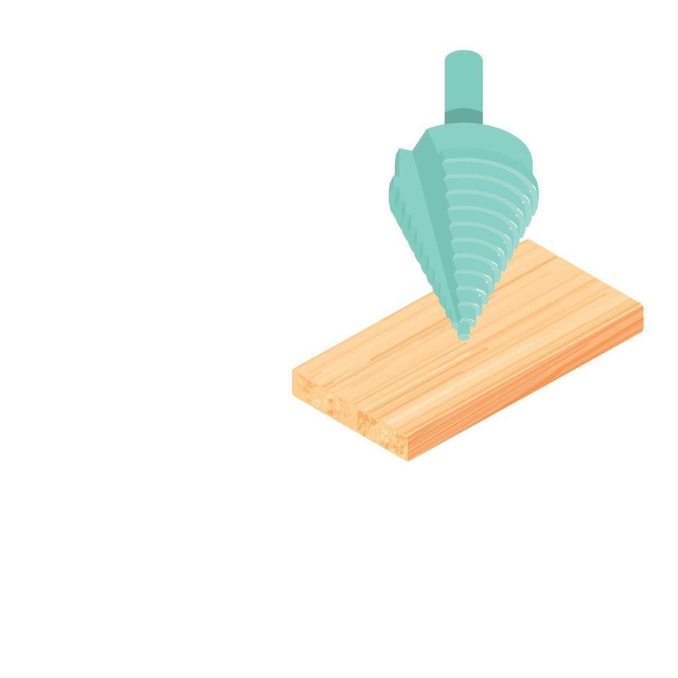 Step drill icon, isometric style vector