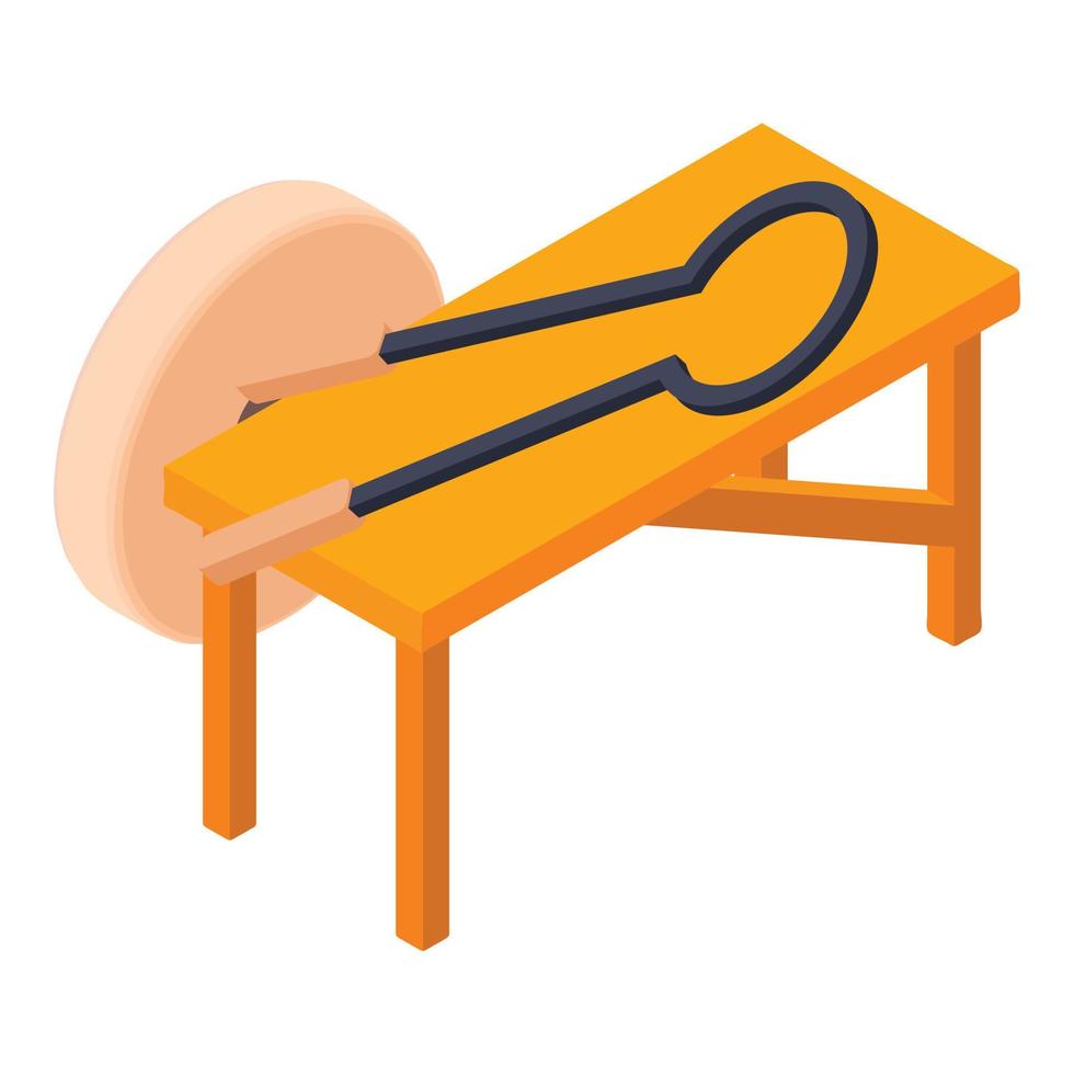 Carpentry workshop icon, isometric style vector