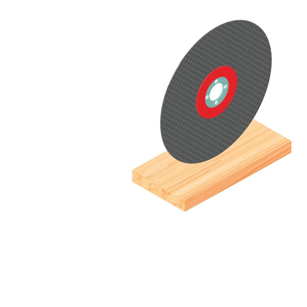 Grinding disc icon, isometric style vector