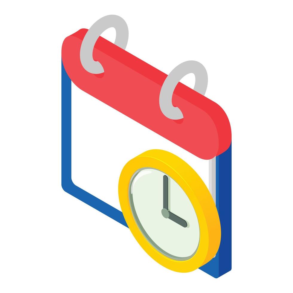 Time calendar icon, isometric style vector
