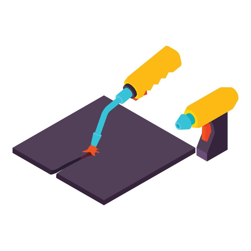 Metal cutting icon, isometric style vector