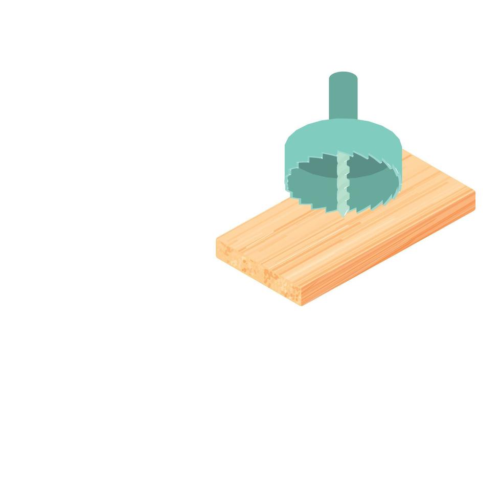 Hole saw icon, isometric style vector