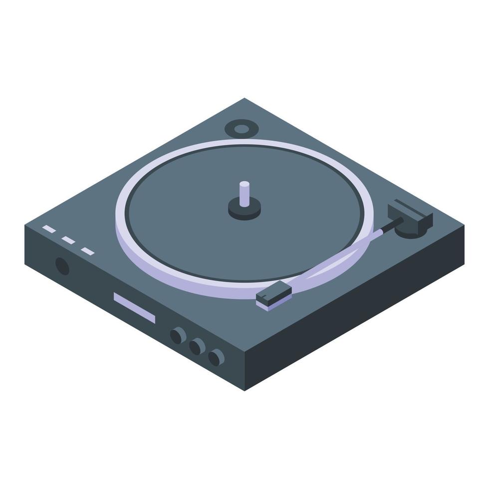 Vinyl player icon, isometric style vector