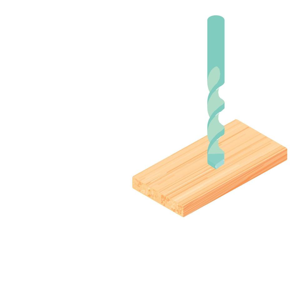 Masonry bit icon, isometric style vector