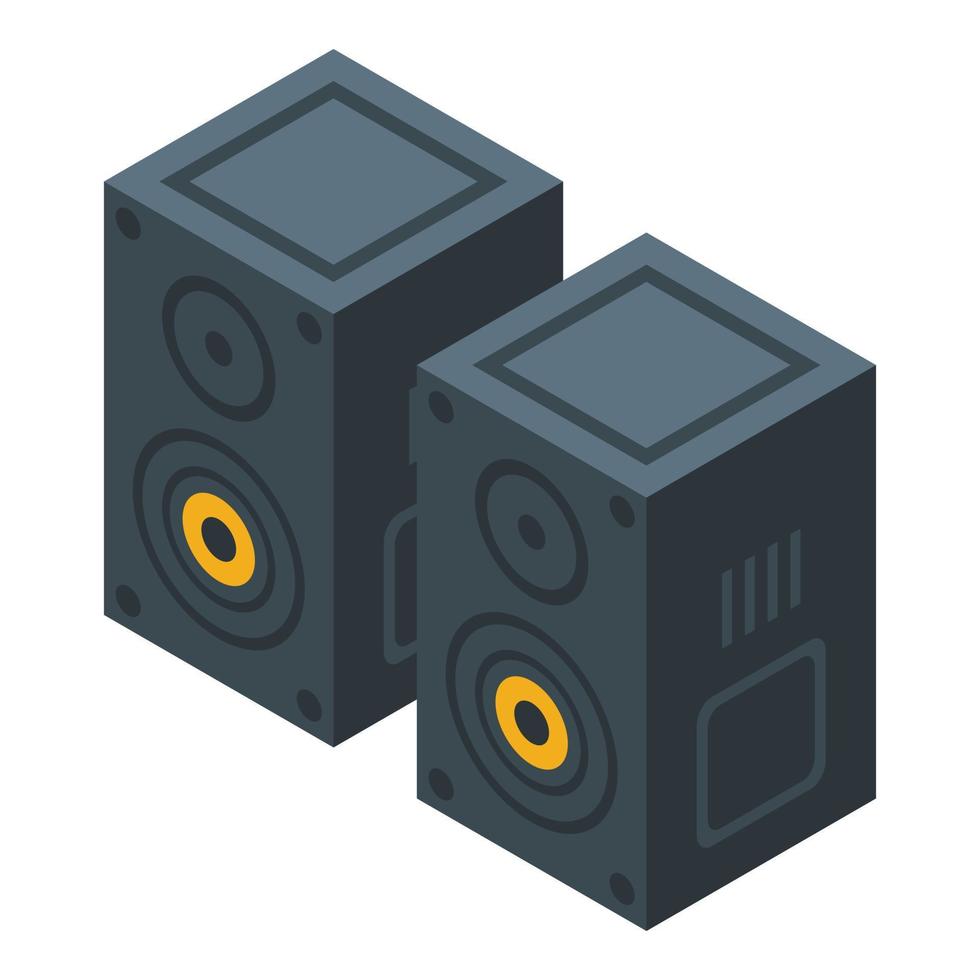 Playlist speakers icon, isometric style vector