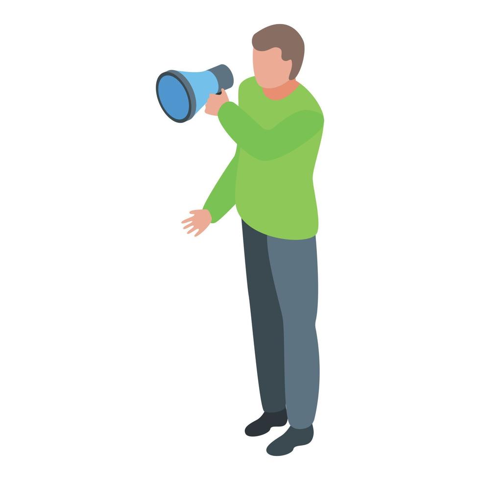 Megaphone agitation icon, isometric style vector