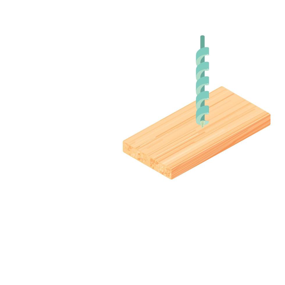 Auger bit icon, isometric style vector