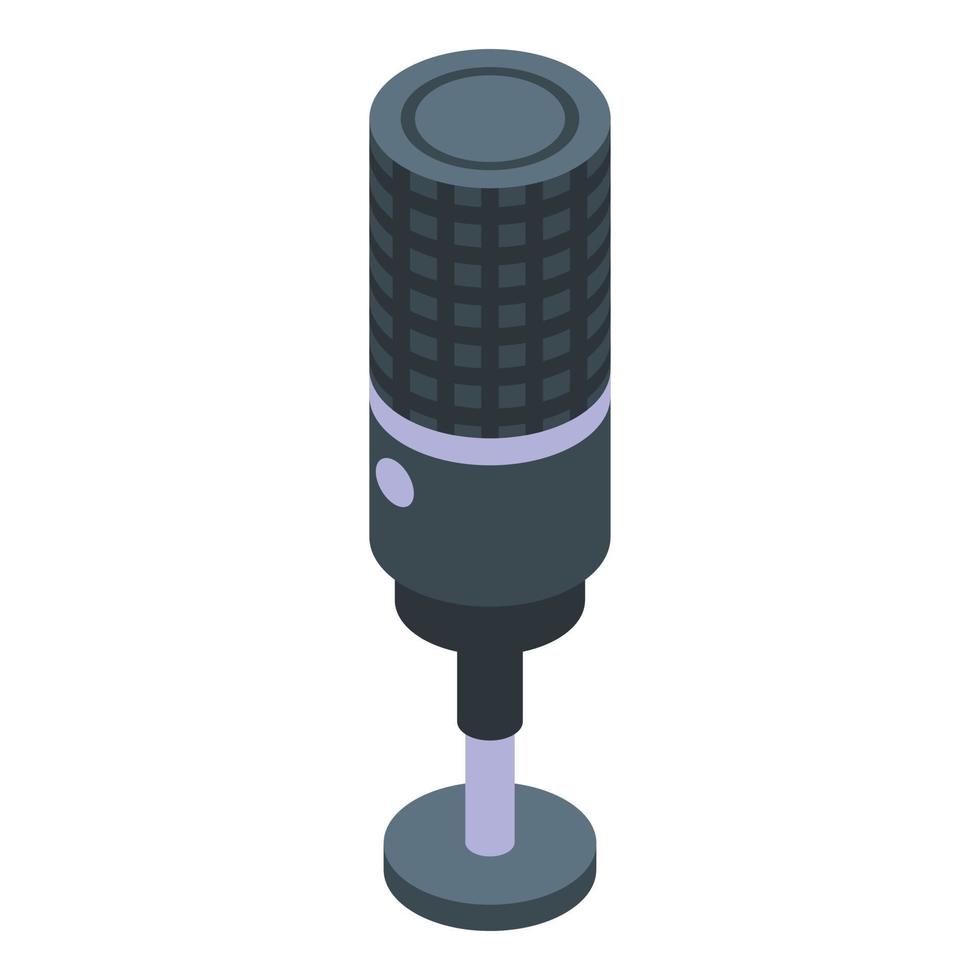 Studio microphone playlist icon, isometric style vector