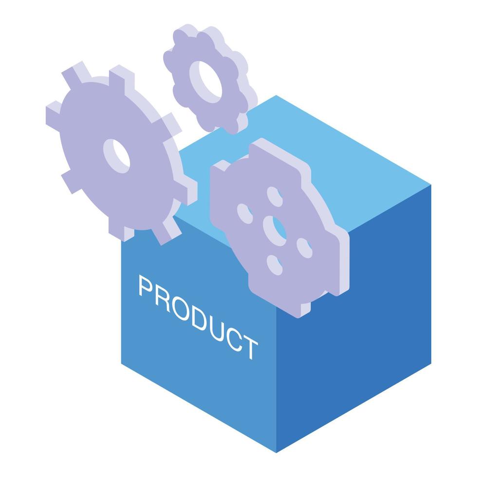 Product gears icon, isometric style vector