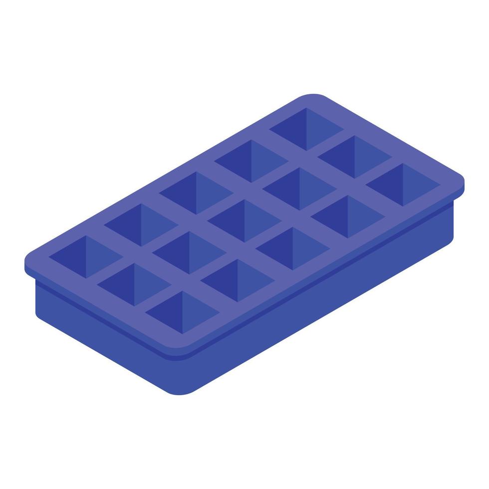 Ice cube tray form icon, isometric style vector