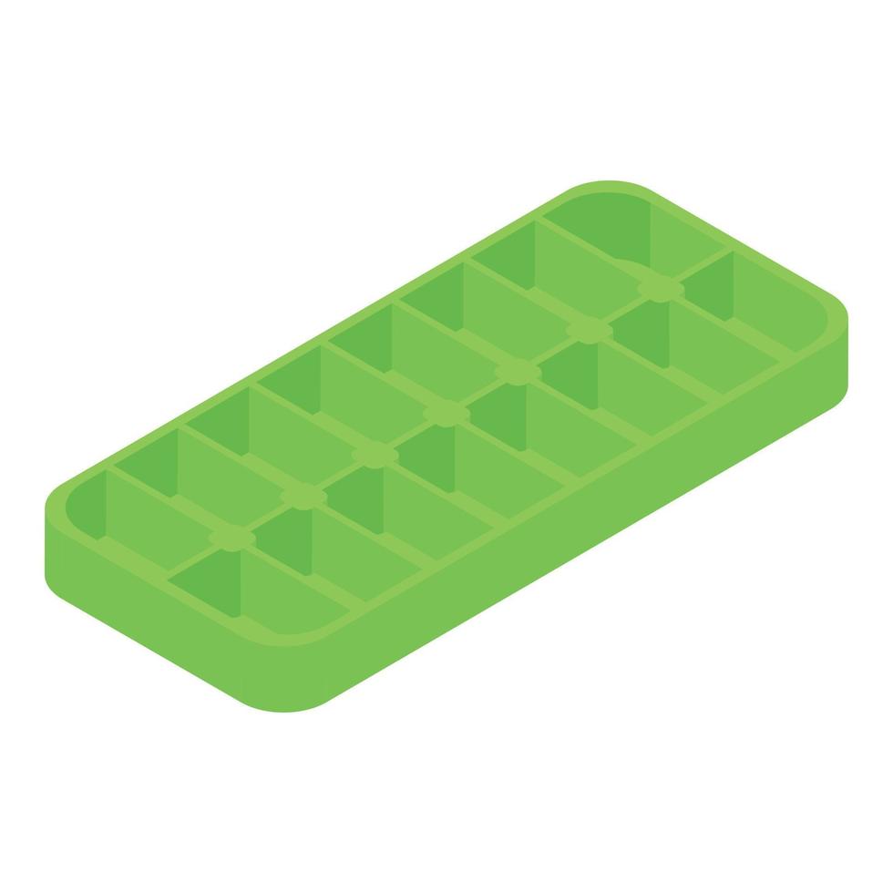 Plastic ice cube tray icon, isometric style vector