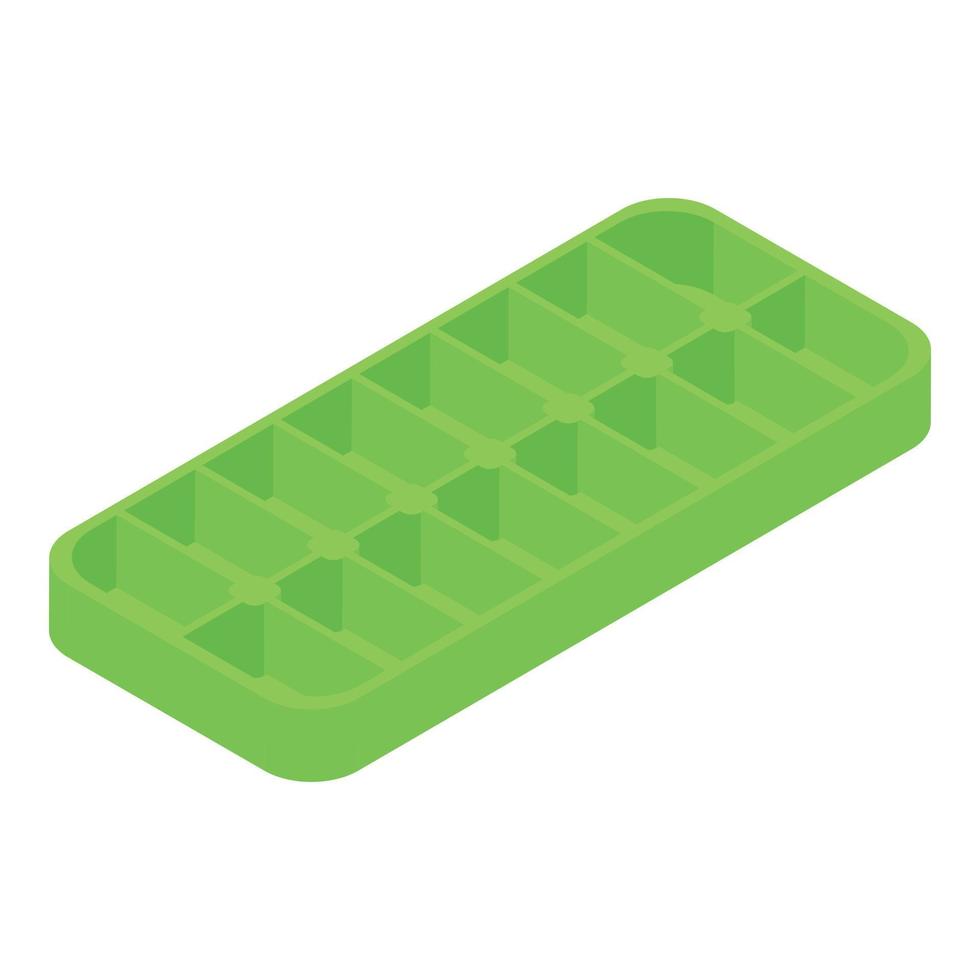 Plastic ice cube tray icon, isometric style vector