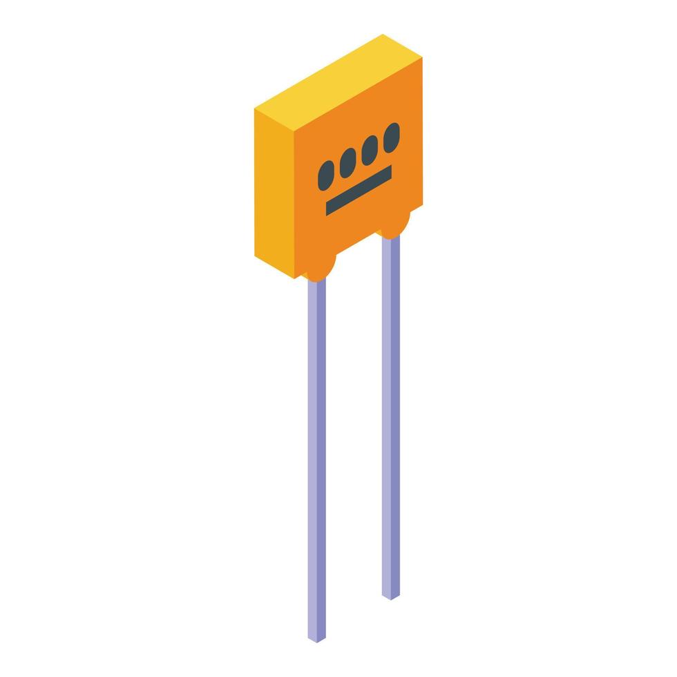 Eletronics capacitor icon, isometric style vector