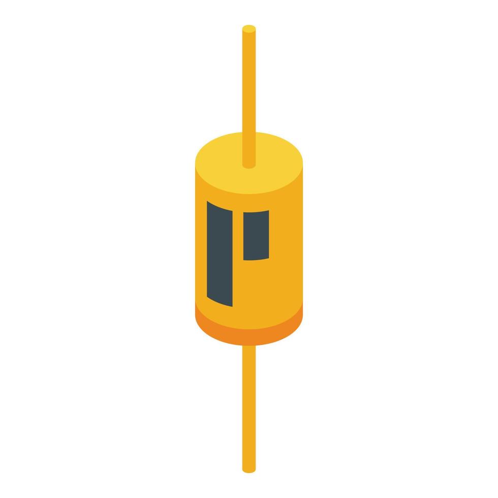 Chip capacitor icon, isometric style vector