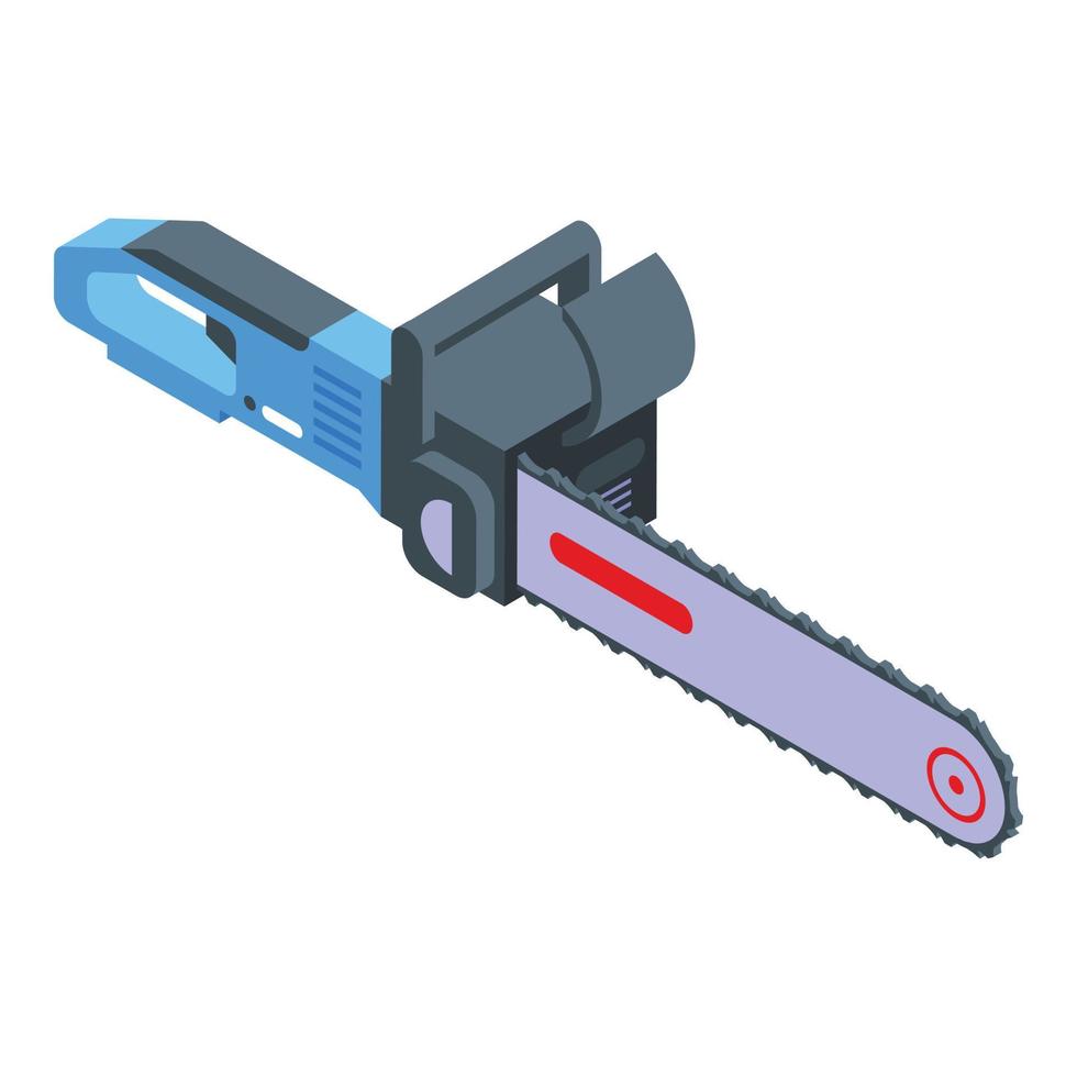 Handle electric chainsaw icon, isometric style vector