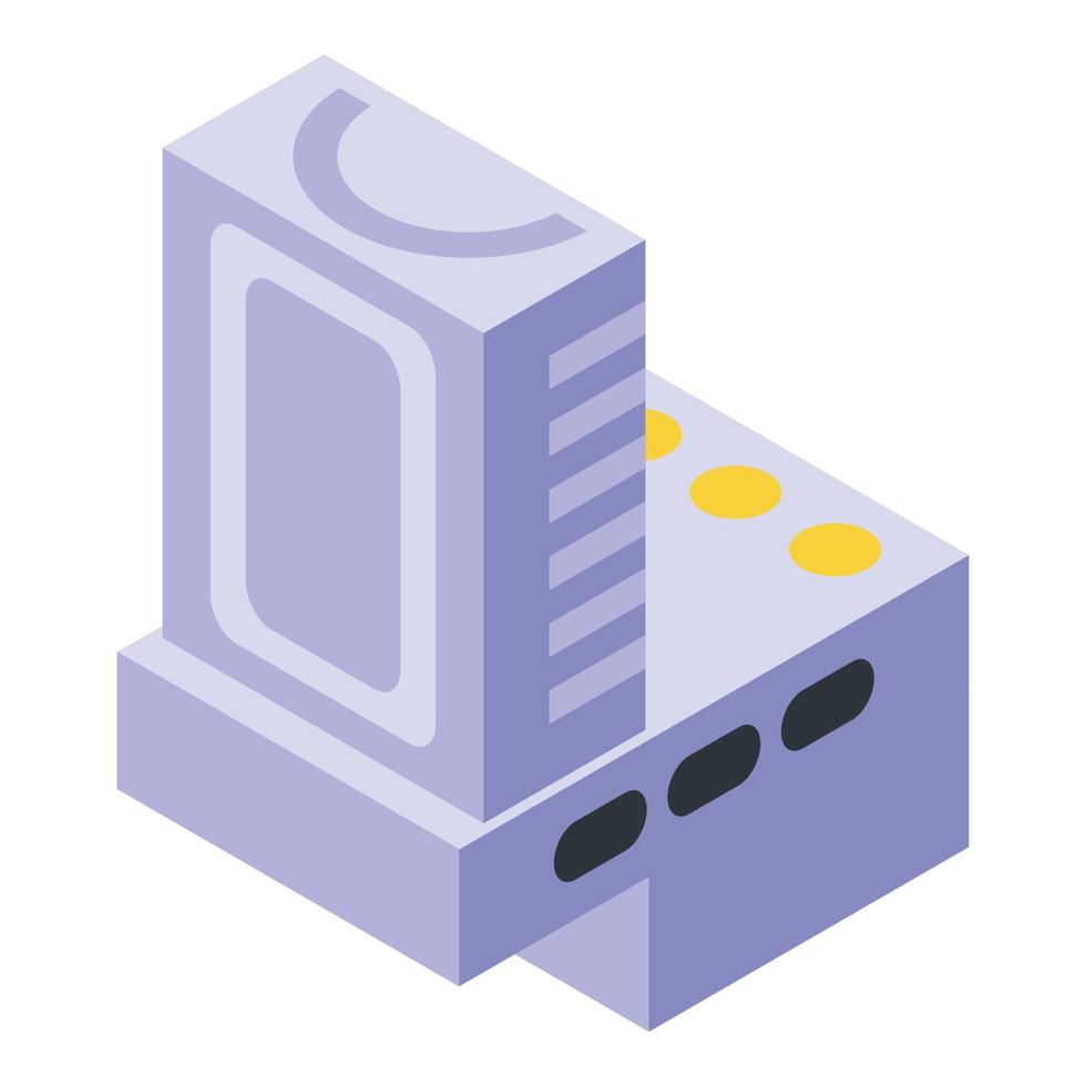 Component capacitor icon, isometric style vector