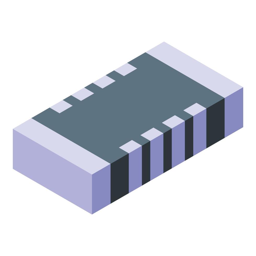 Transistor capacitor icon, isometric style vector