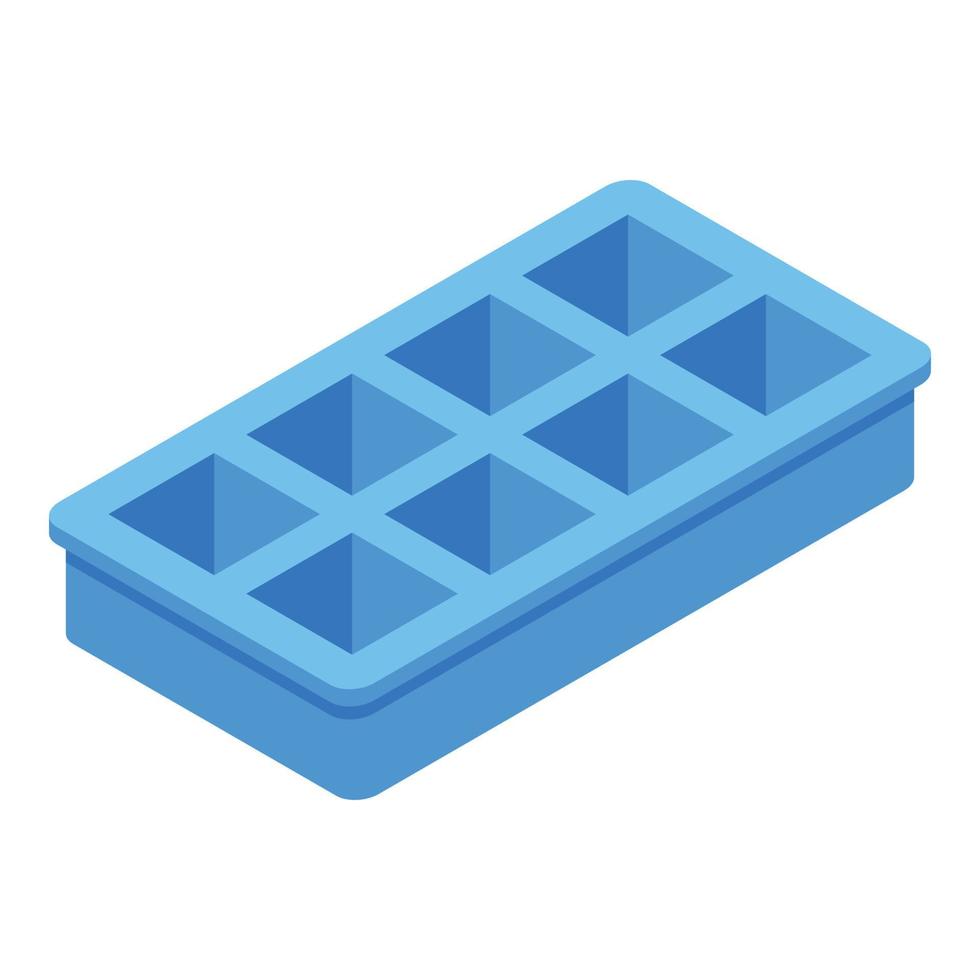 Ice cube tray cocktail icon, isometric style vector