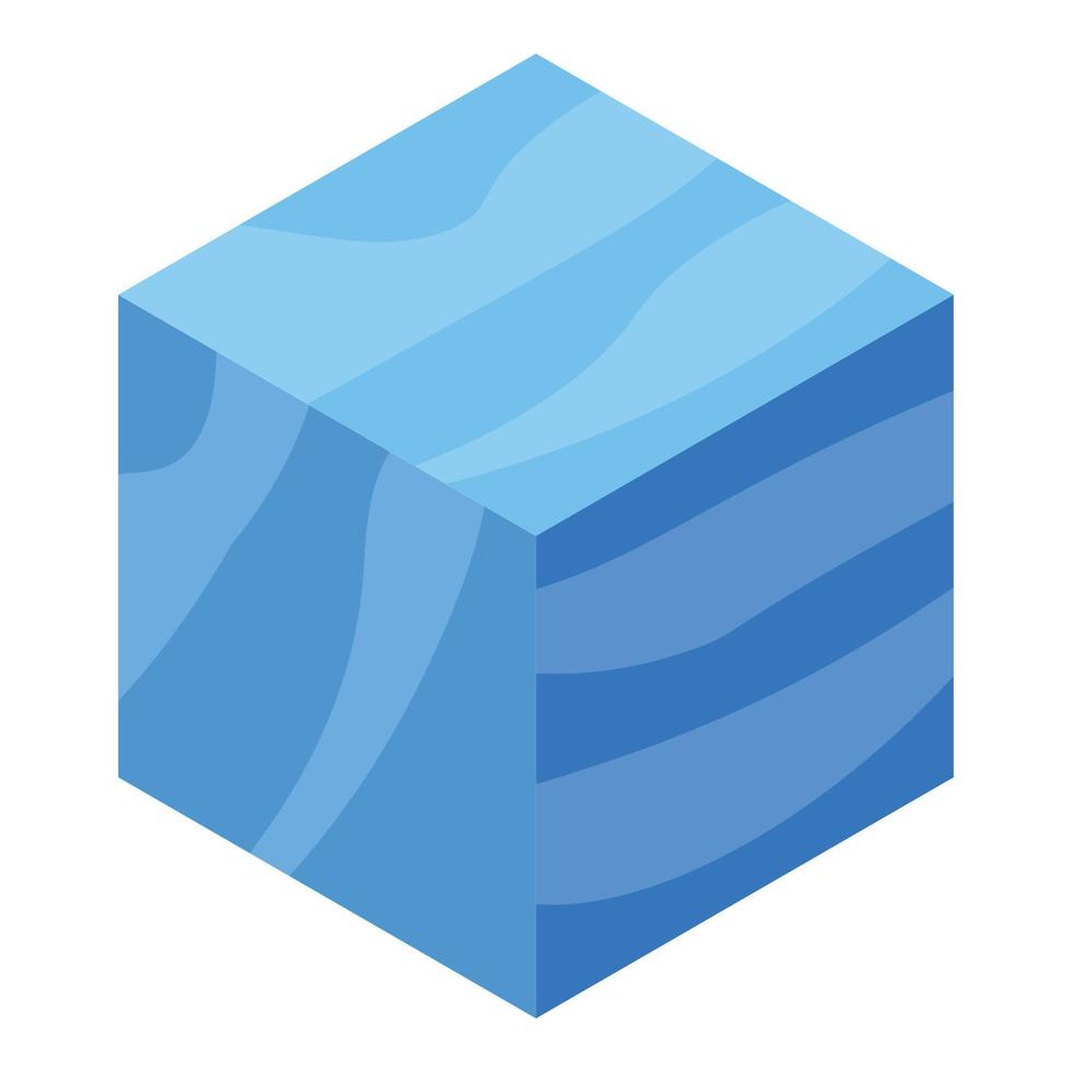 Water ice cube icon, isometric style vector