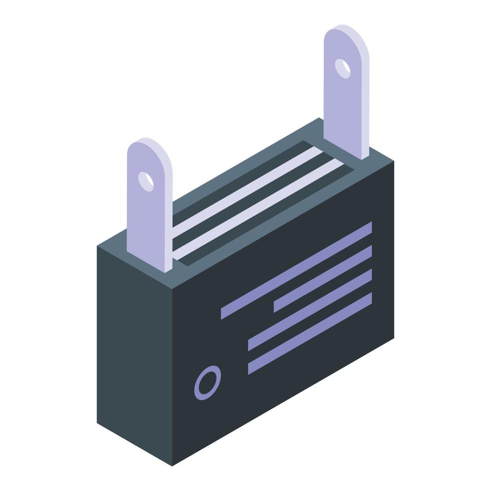 Energy capacitor icon, isometric style vector