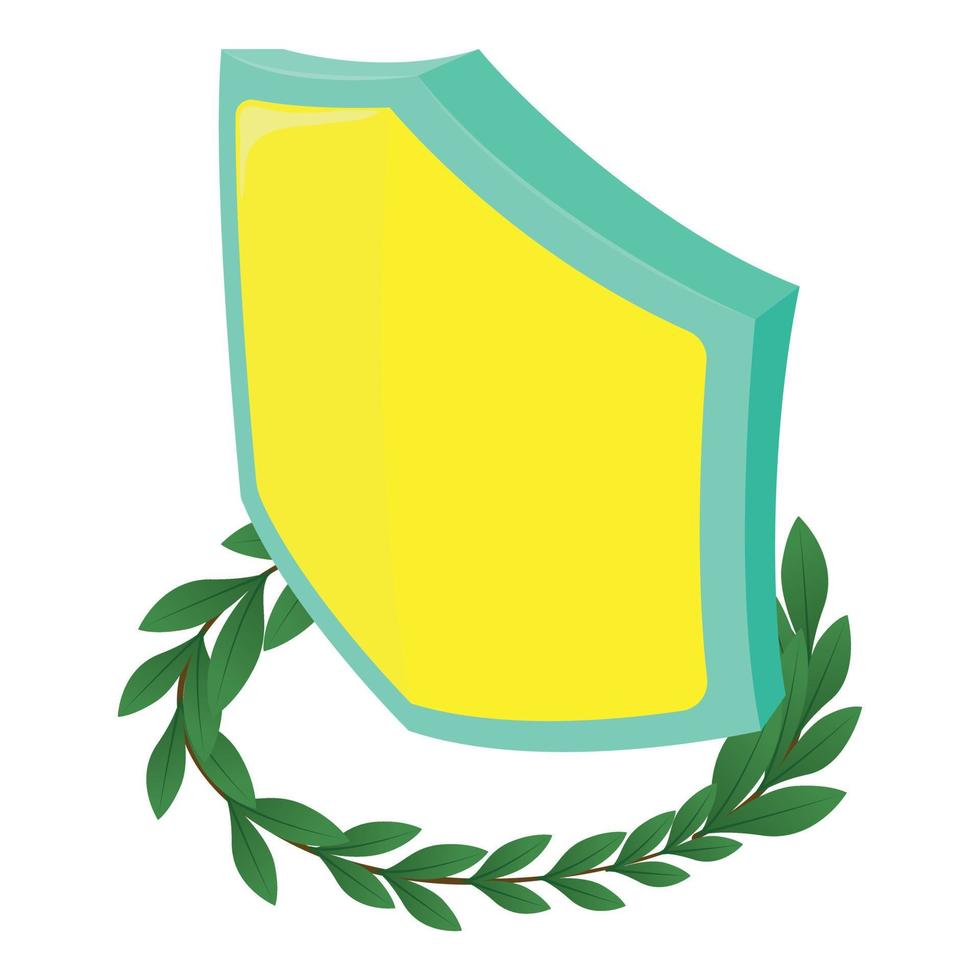 Medieval shield icon, isometric style vector