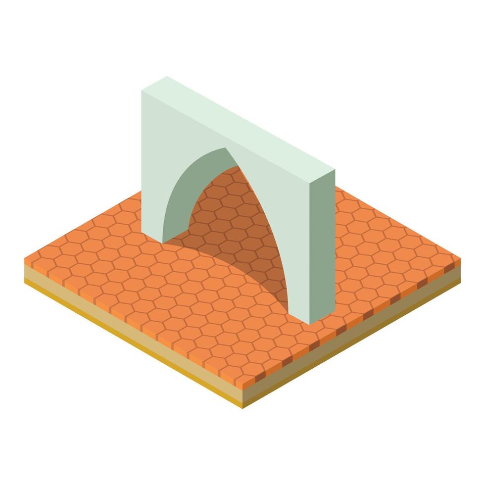 Muslim arch icon, isometric style vector