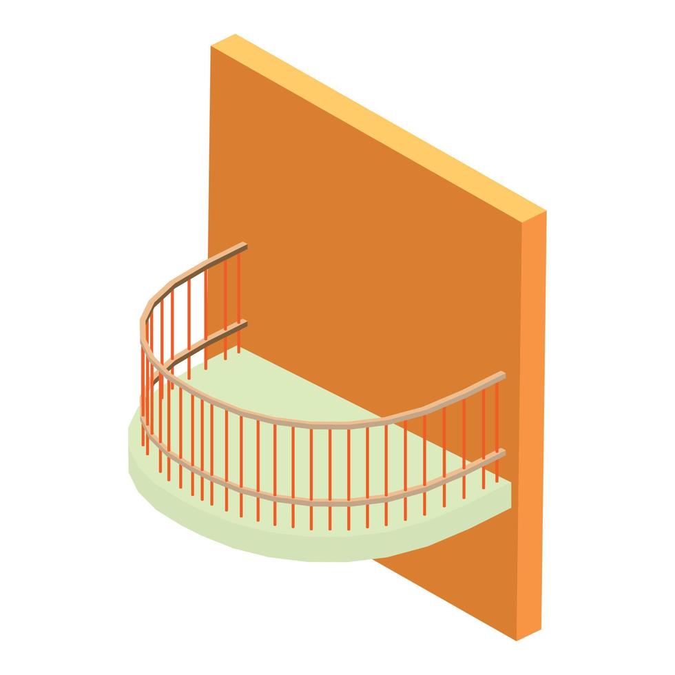 Lattice balcony icon, isometric style vector