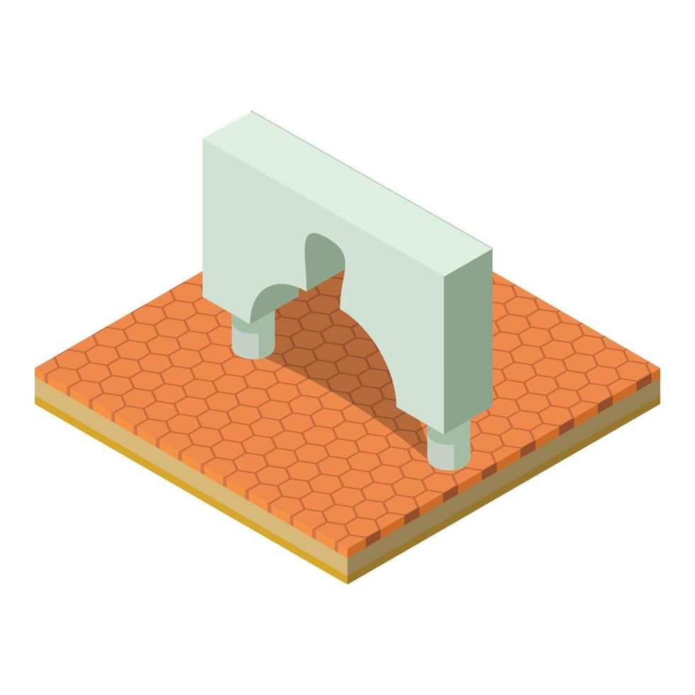 Architectural arch icon, isometric style vector