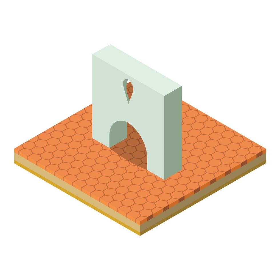 Beautiful arch icon, isometric style vector