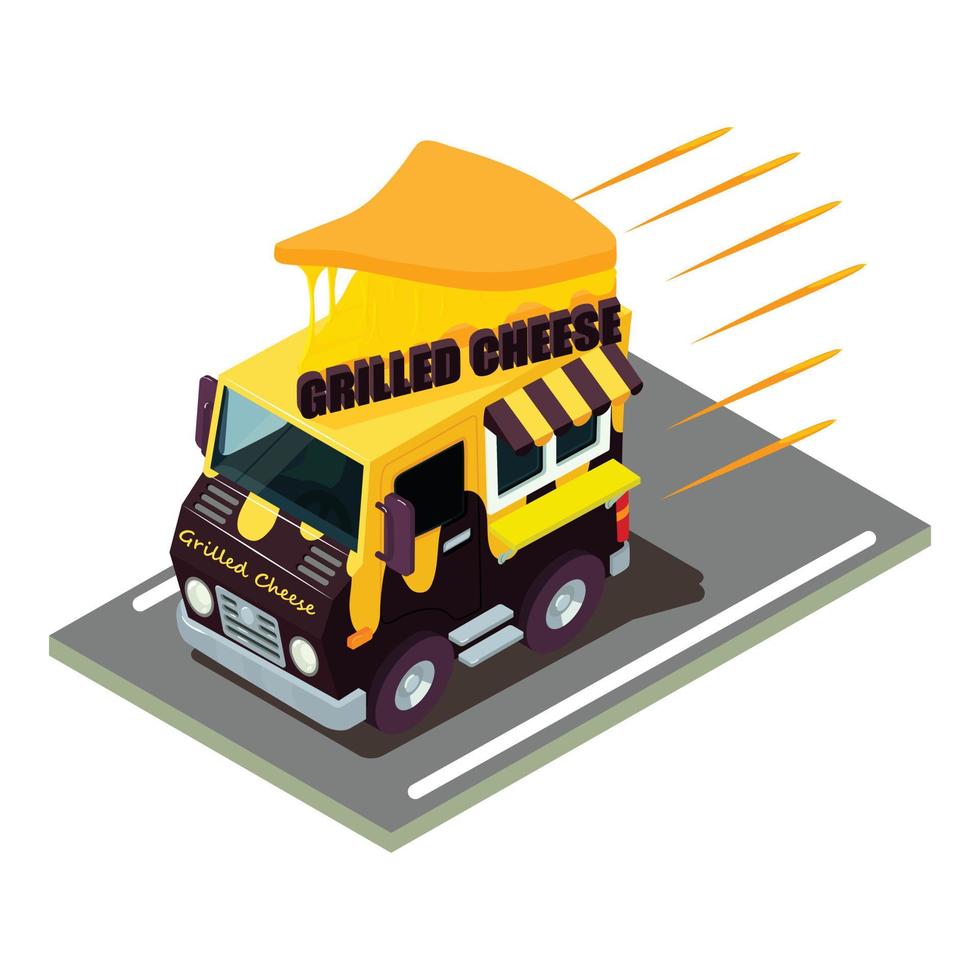 Cheese delivery icon, isometric style vector