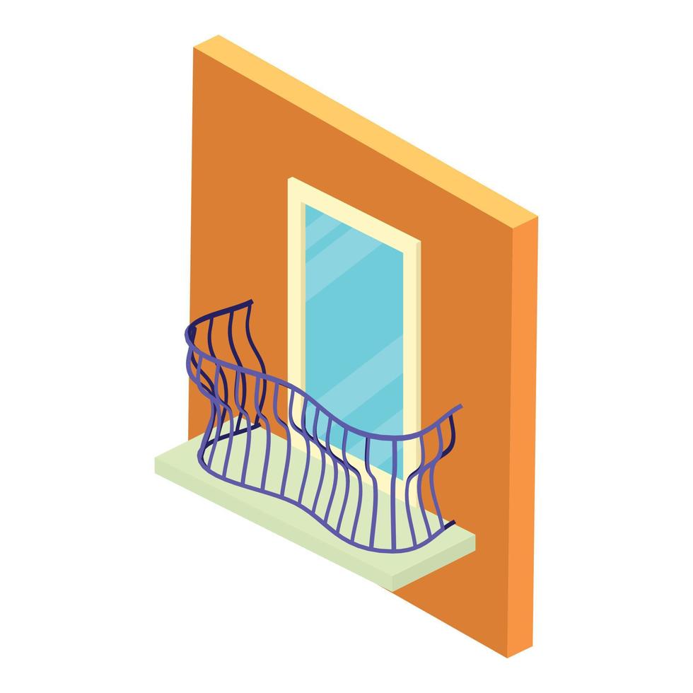 Stylish balcony icon, isometric style vector