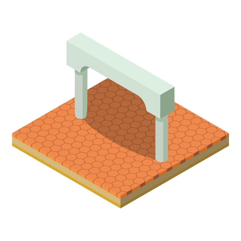 Entrance arch icon, isometric style vector