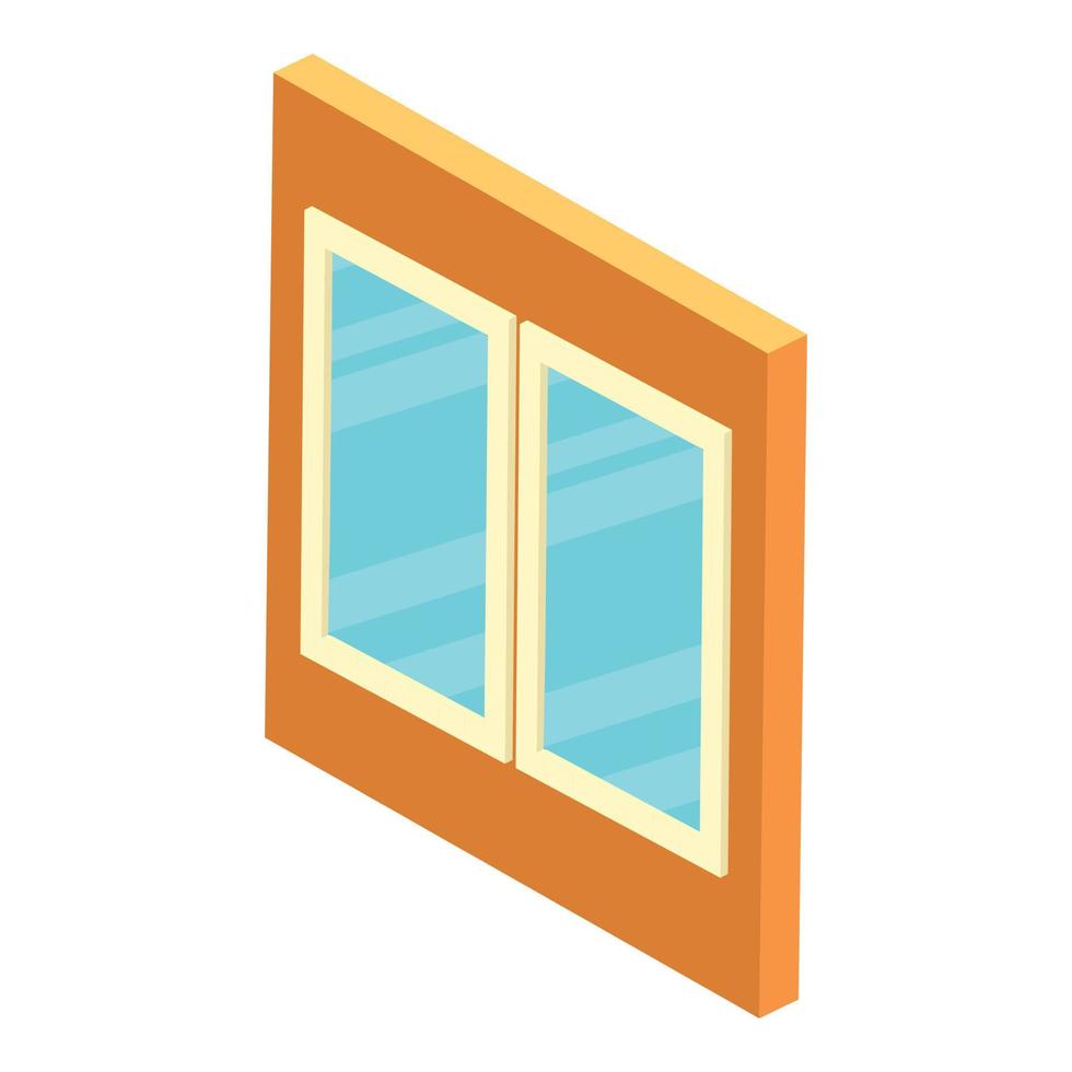 Plastic window icon, isometric style vector