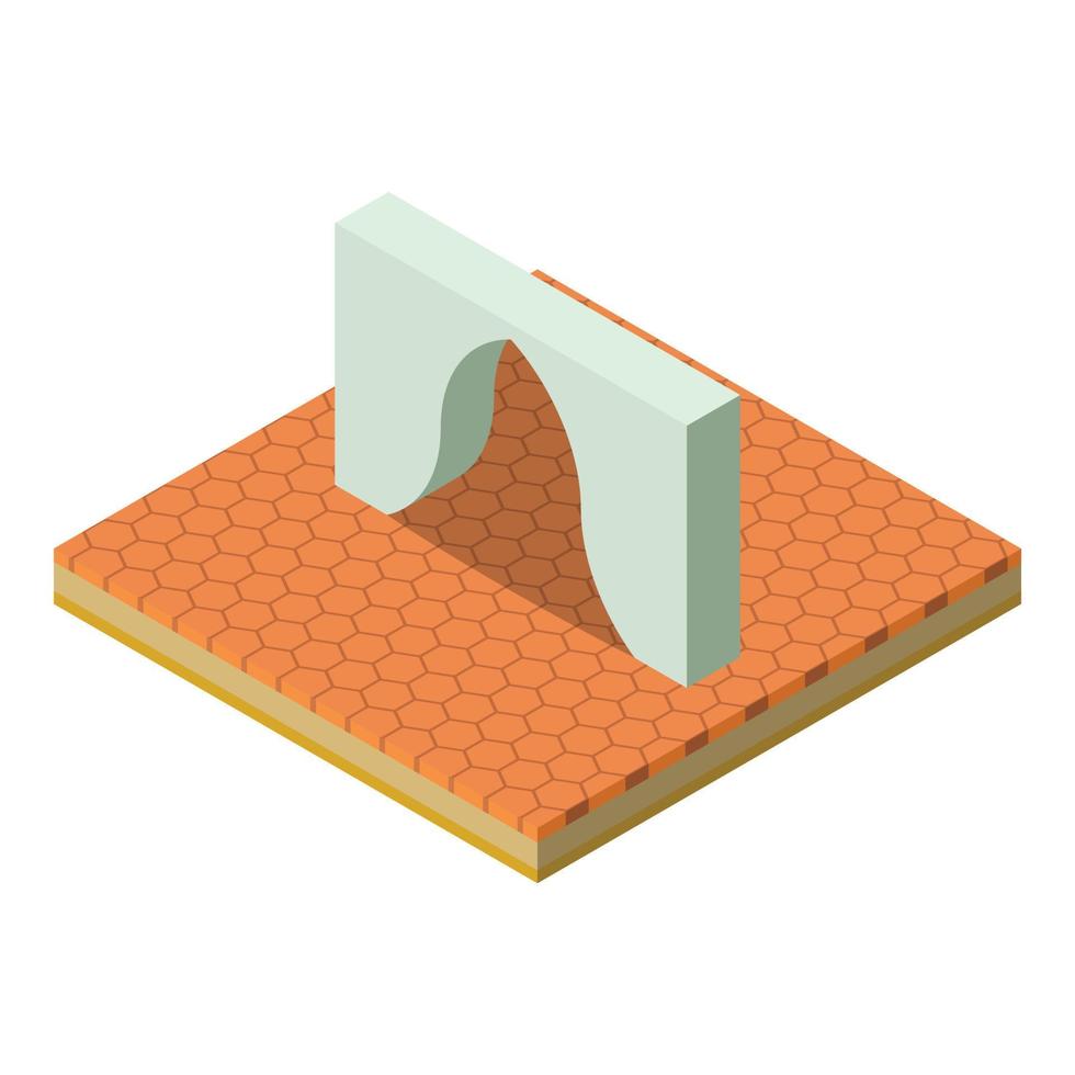 Decorative arch icon, isometric style vector