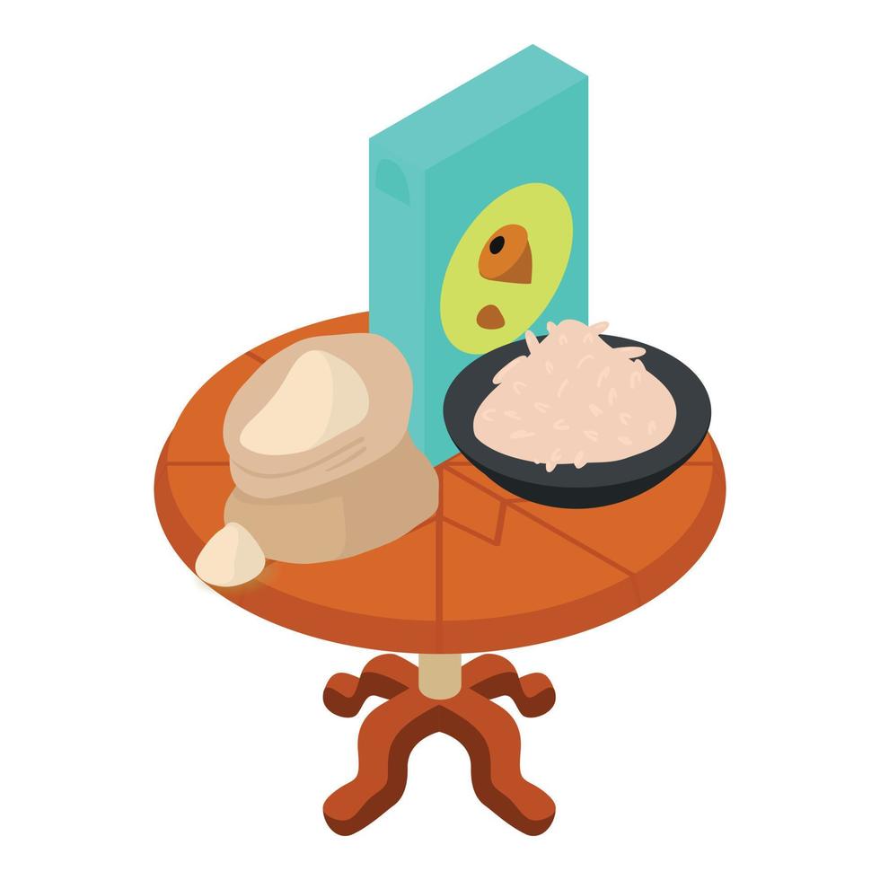 Cereal product icon, isometric style vector