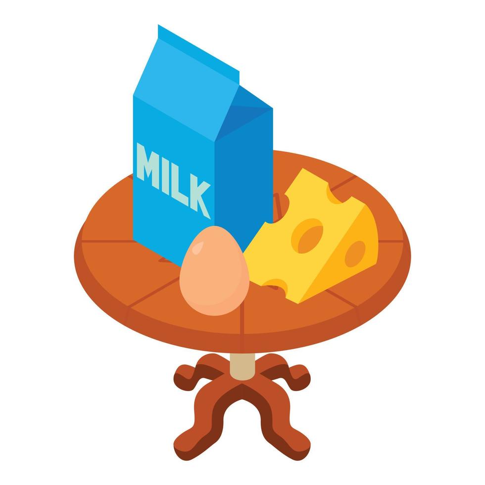 Healthy nutrition icon, isometric style vector