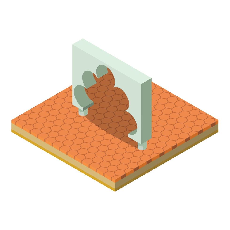 Islamic arch icon, isometric style vector