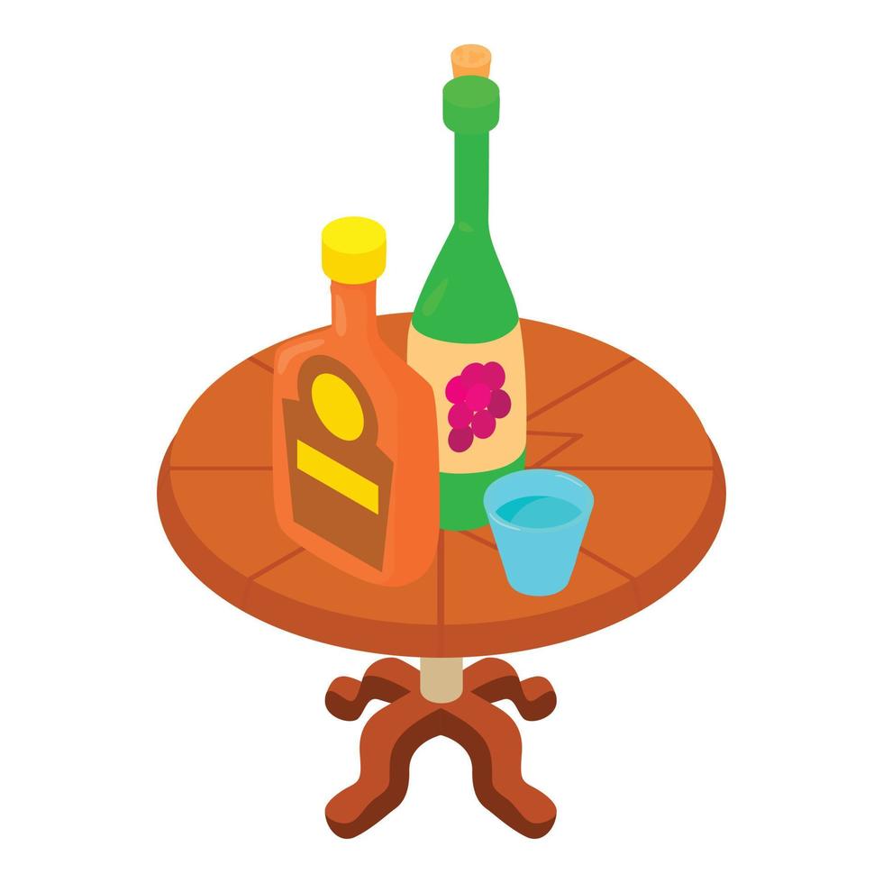 icono de bebida alcohólica, estilo isométrico vector